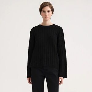 Totême Cashmere Cable Knit Black | XXS